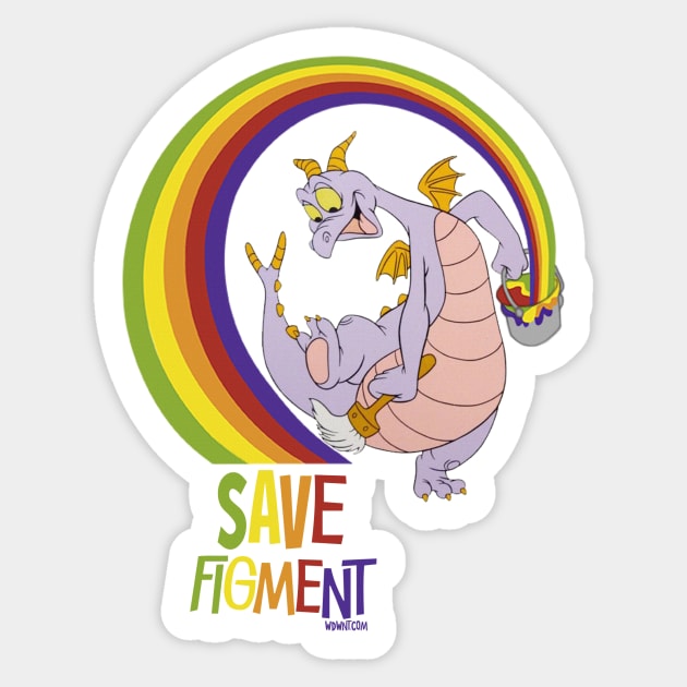 Save Figment - Journey Into Imagination at Epcot - WDWNT.com Sticker by WDWNT